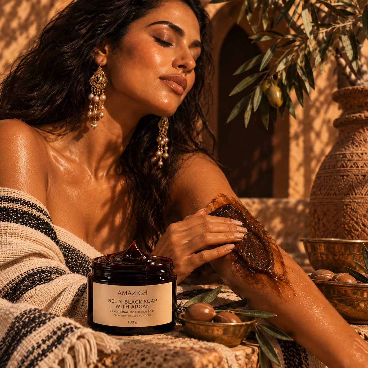 Beldi Black Soap with Argan 100g